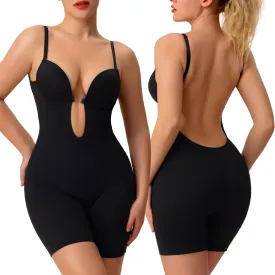 Slimers Backless Shapewear Strapless Bodysuit - Low Back Women Body Shaper : Slimming Built In Bra With Plunge