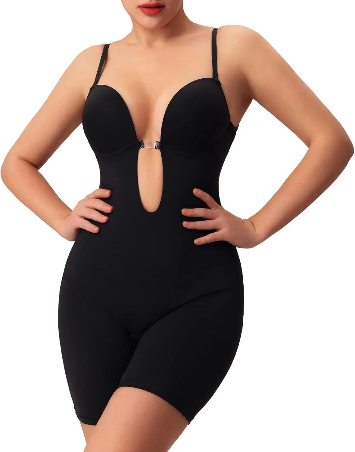Slimers Backless Shapewear Strapless Bodysuit - Low Back Women Body Shaper : Slimming Built In Bra With Plunge