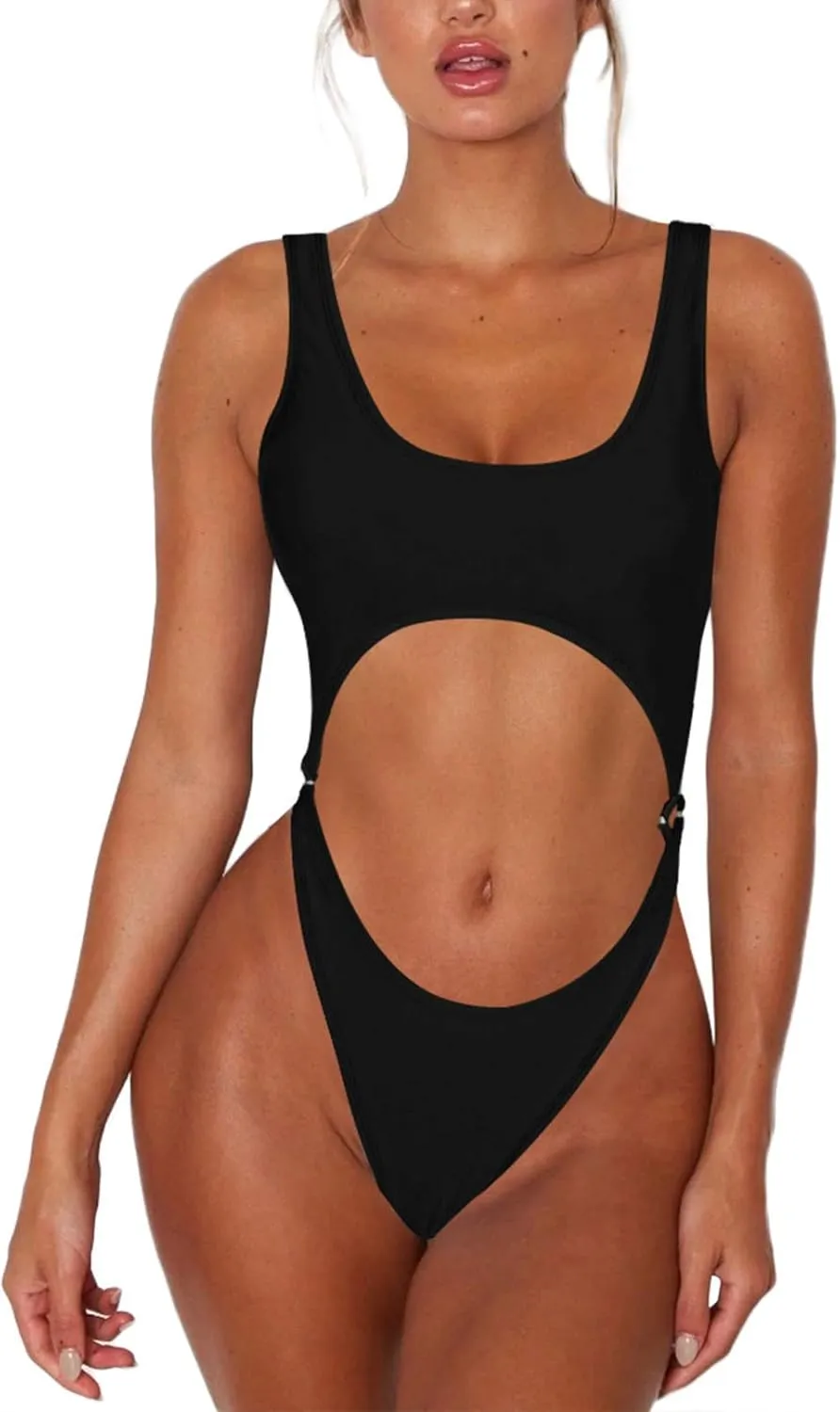 Sovoyontee Women's Sexy One Piece Swimsuits Cheeky Thong Bikini Bathing Suit