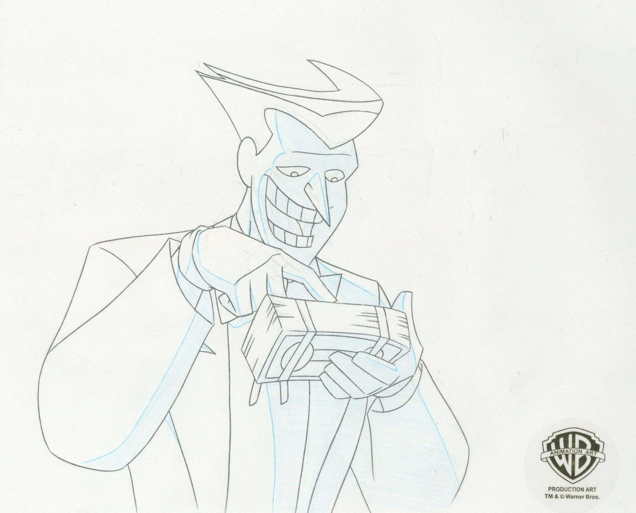 The New Batman Adventures Original Production Cel With Matching Drawing: Joker
