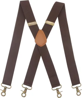 Timiot Mens Suspender 4 Swivel Strong Hooks Adjustable Braces Elastic Comfortable X Style Heavy Duty Strap