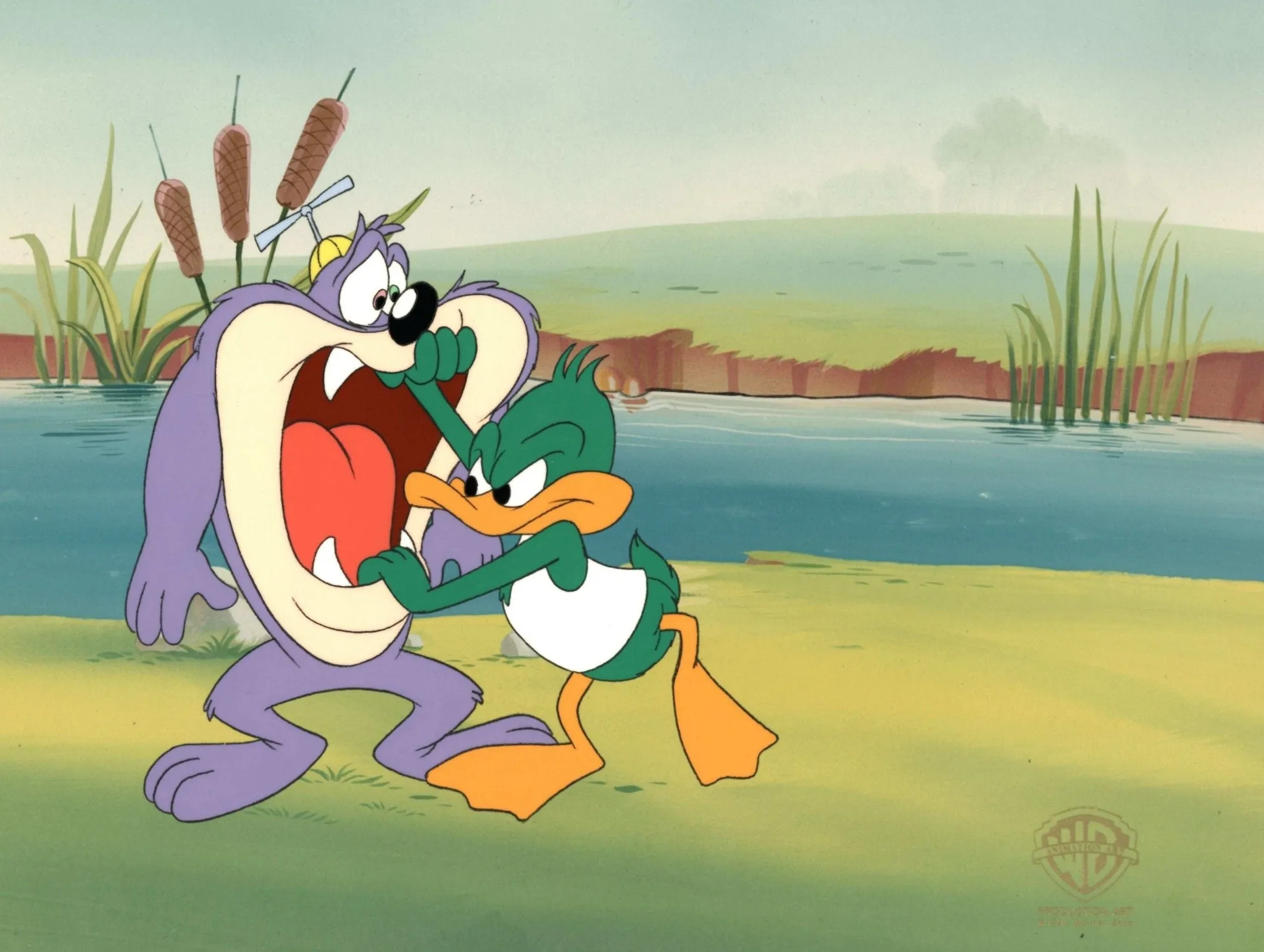 Tiny Toons Original Production Cel: Plucky Duck and Dizzy Devil