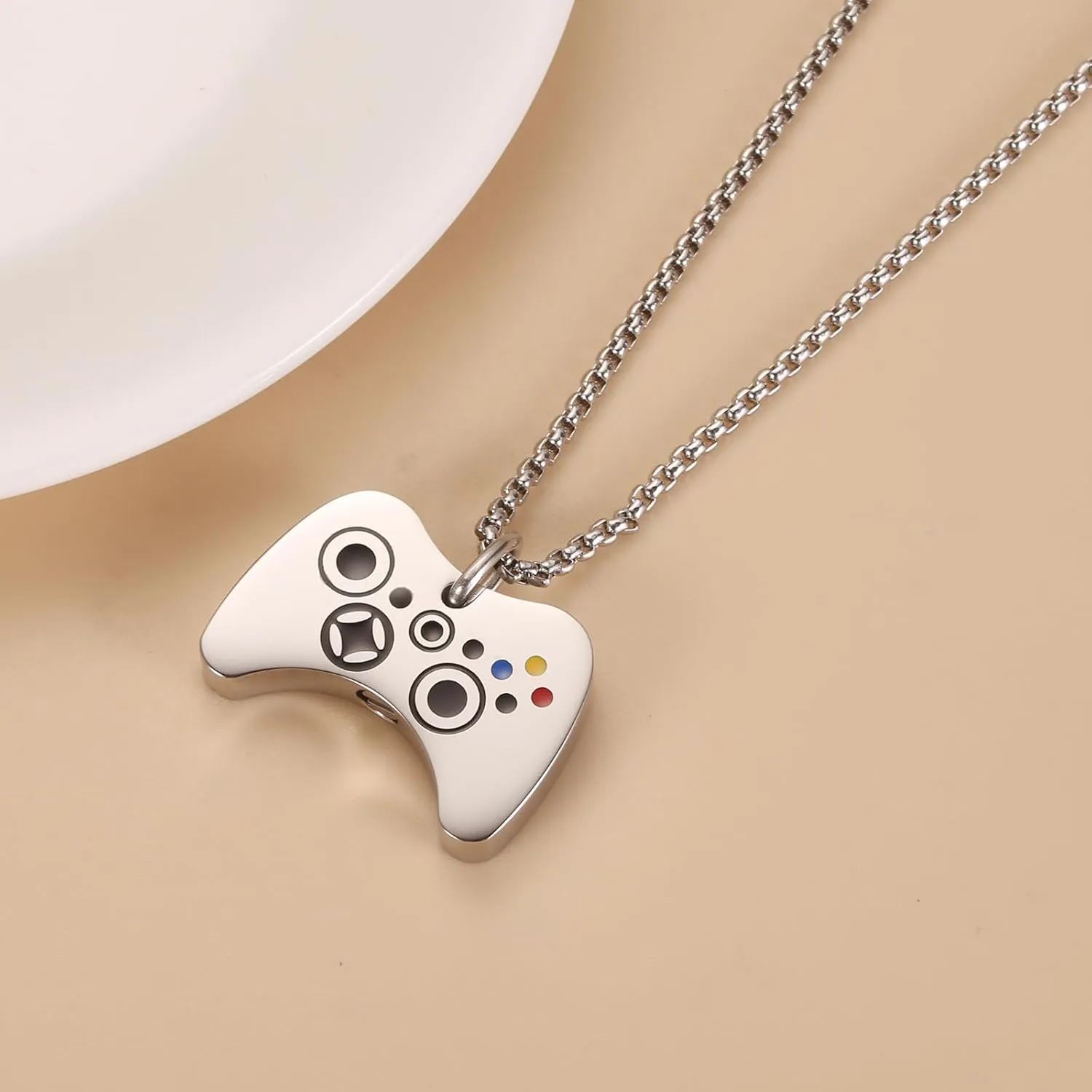 Video Game Controller Cremation Jewelry For Ashes Stainless Steel Urn Necklace Keepsake For Men Boys Silver Gold Black Color Memorial Pendant