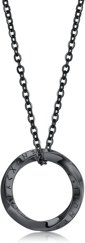 VNOX Viking Necklace for Men - Norse Nordic 24 Runes Alphabets Pendant Necklace Mobius Twist Pagan Amulet Talisman - Jewelry Gift for Men Women