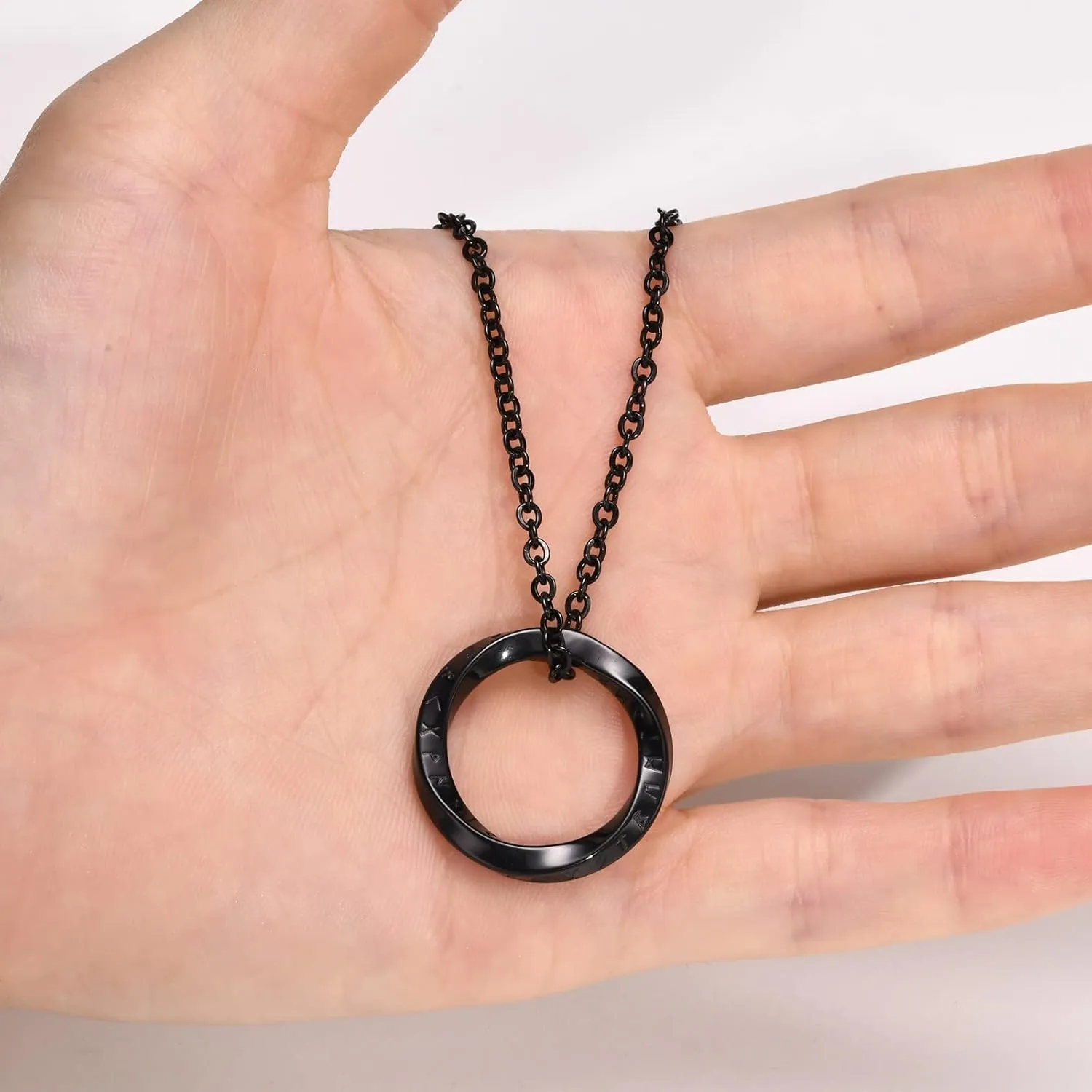 VNOX Viking Necklace for Men - Norse Nordic 24 Runes Alphabets Pendant Necklace Mobius Twist Pagan Amulet Talisman - Jewelry Gift for Men Women