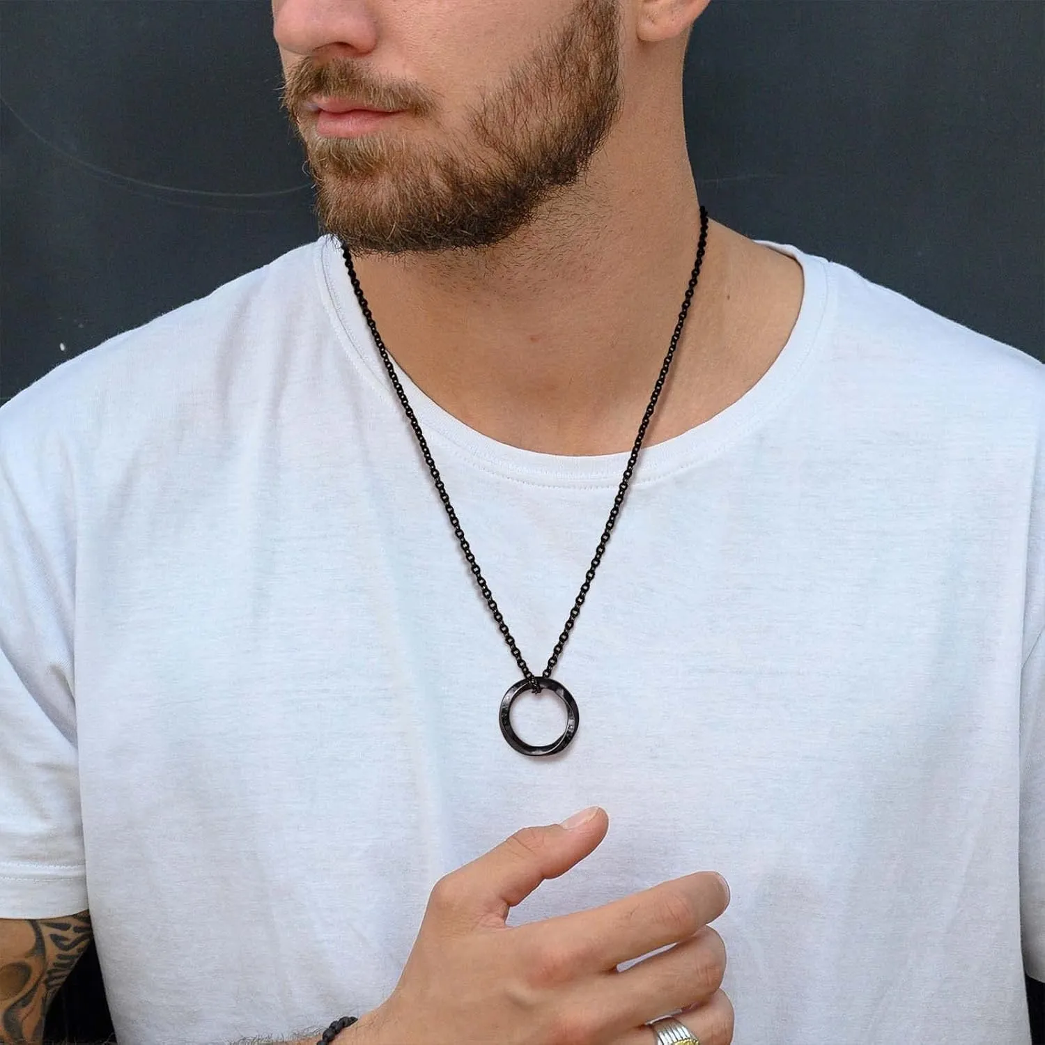 VNOX Viking Necklace for Men - Norse Nordic 24 Runes Alphabets Pendant Necklace Mobius Twist Pagan Amulet Talisman - Jewelry Gift for Men Women