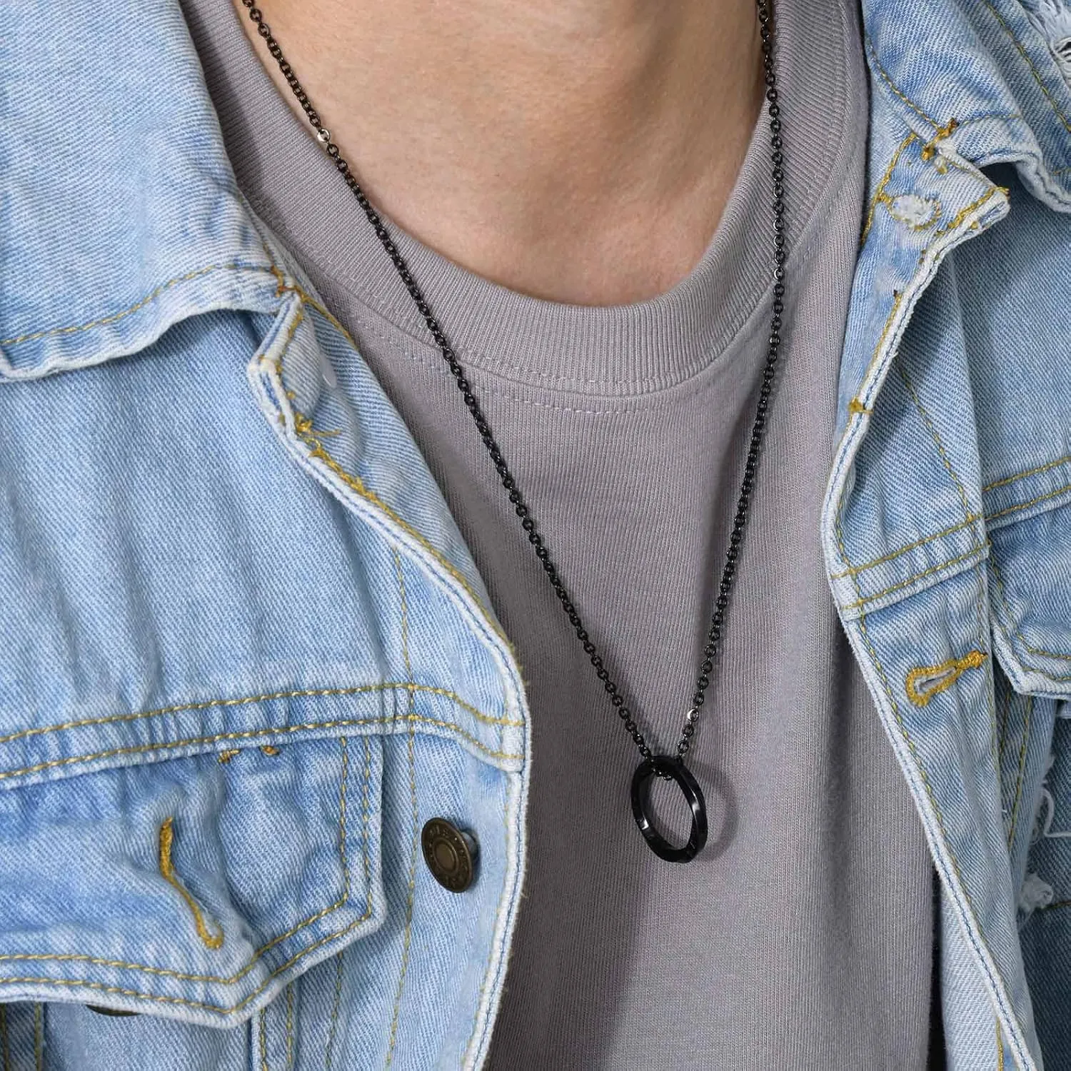 VNOX Viking Necklace for Men - Norse Nordic 24 Runes Alphabets Pendant Necklace Mobius Twist Pagan Amulet Talisman - Jewelry Gift for Men Women